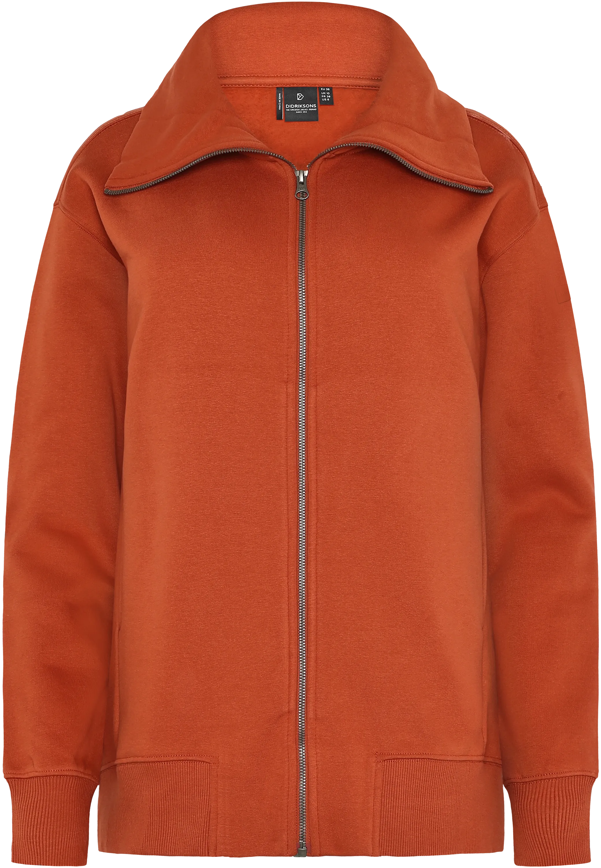 Giselle Fullzip - Rust - Women's Jumper - Red - Size: 44 - Didriksons