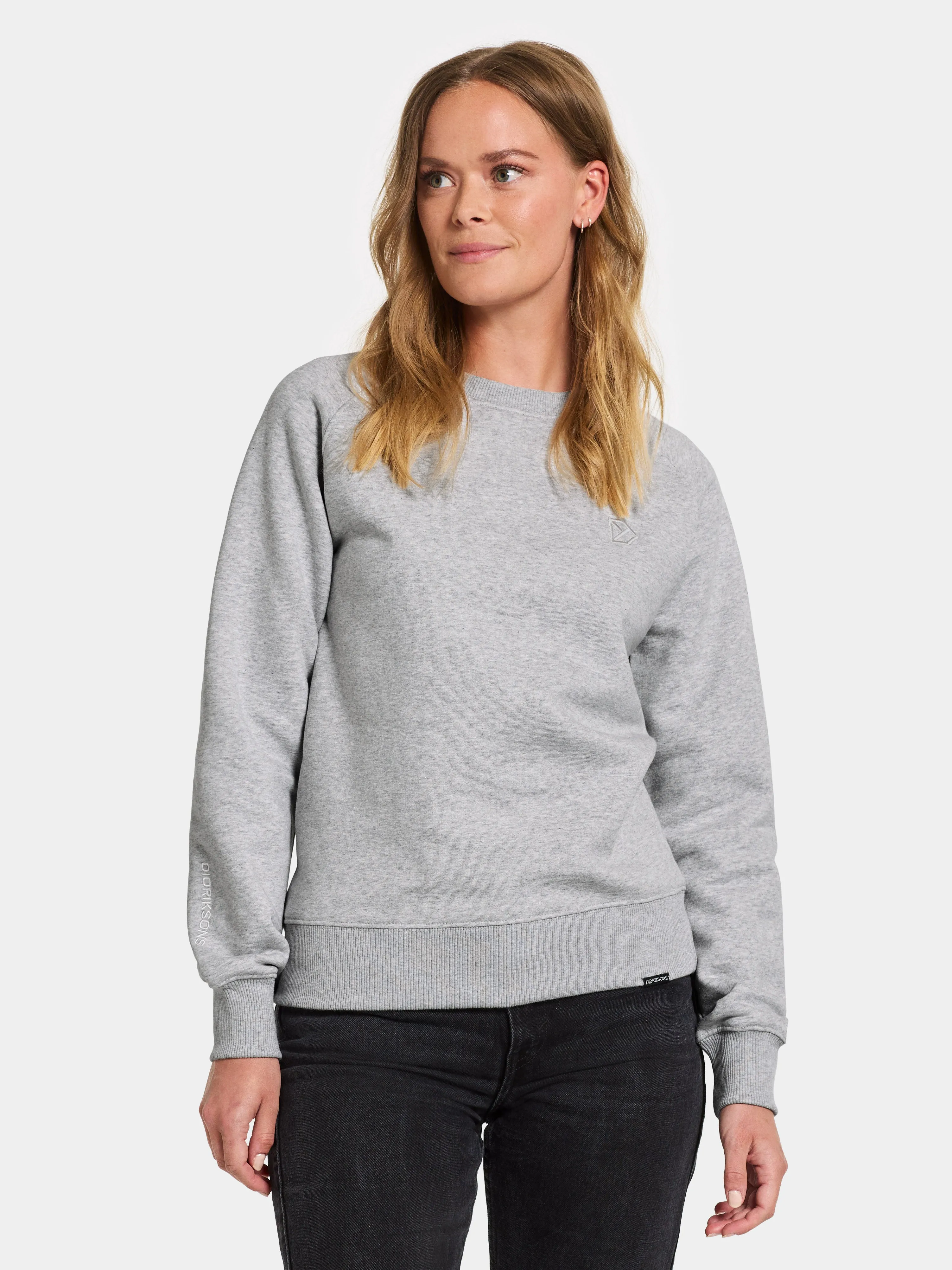 Fyn Sweater - Aluminum melange - Women's Sweatshirt - Gray - Size: 34 - Didriksons