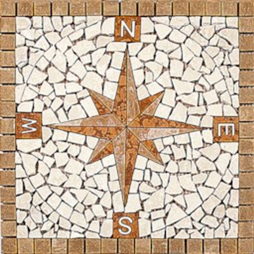 Rosoni windrose noce 40x40