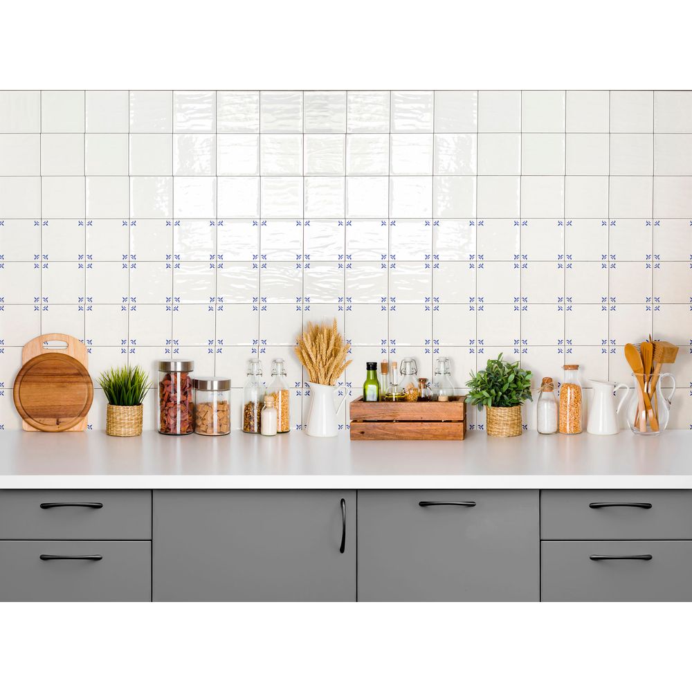 Flor de lys blue gloss 15x15