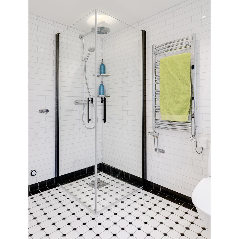 Mosaik ottagona vit matt 9.6x9.6