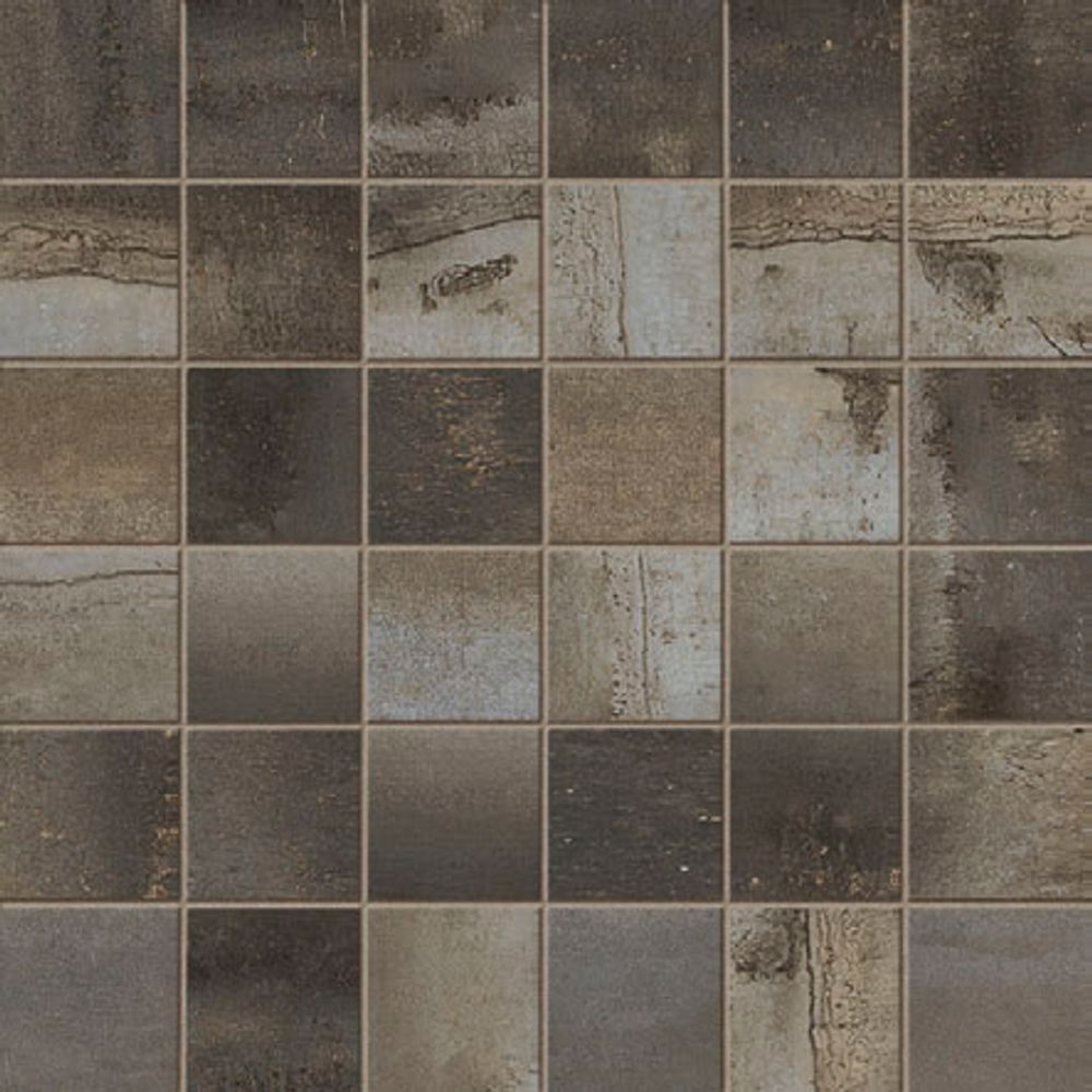 Mosaik steelwalk metal lapp. 4,7x4,7