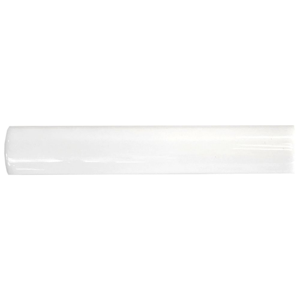 Bård rund vit blank 2.5x15