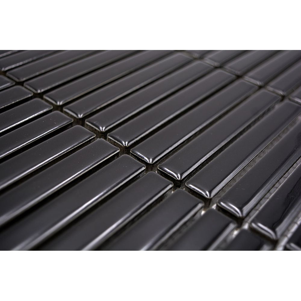 Mosaik sticks black gloss 1,2x9,8