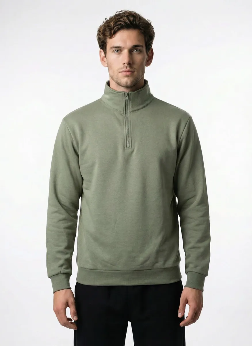 Tröja m ½ zip